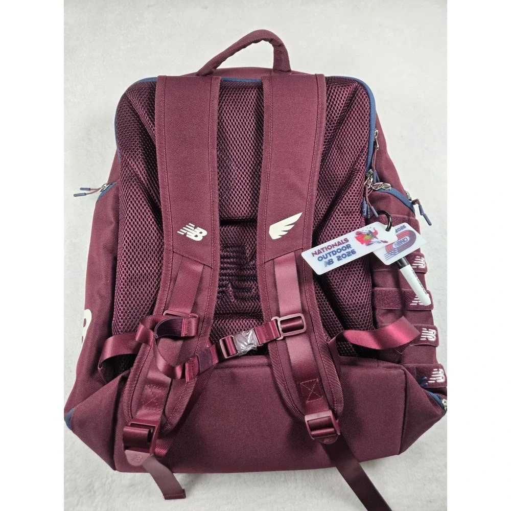 New Balance Nationals Outdoor 2026 Athlete Backpack Burgundy Navy Blue Bag New